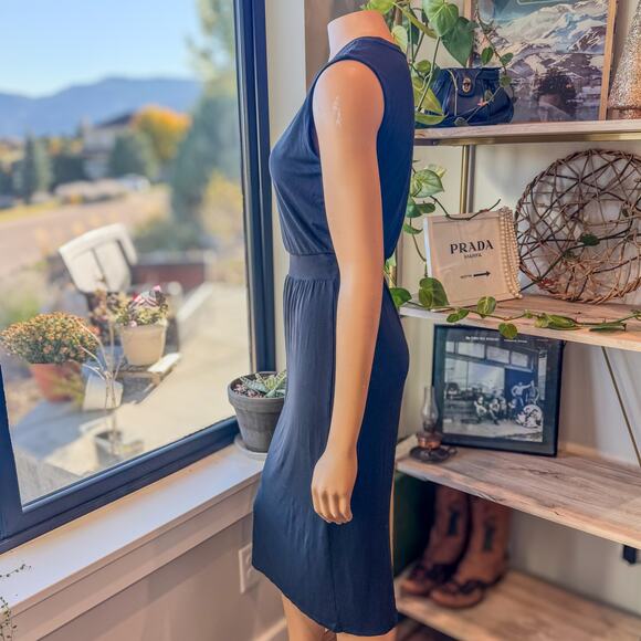 Athleta Santorini Cinch Black Dress w/ Elastic Waist, Soft Knit, Women's XS - Picture 7 of 13